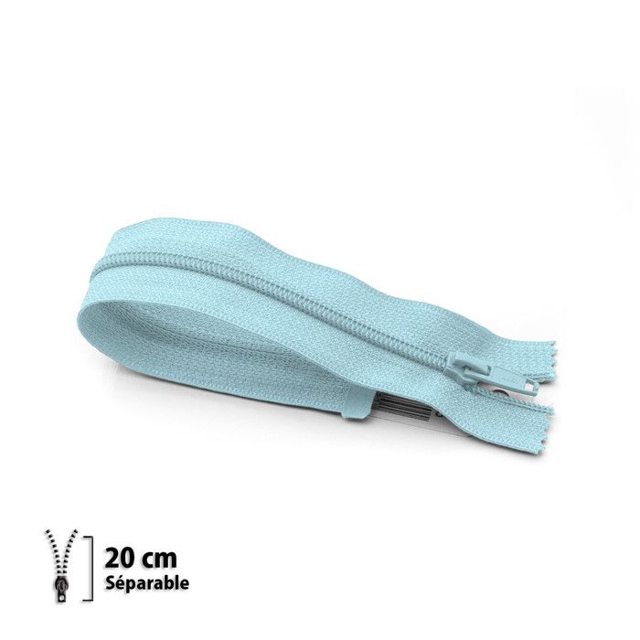 Fermeture éclair séparable - ECLAIR PRYM - 20 cm - Bleu - Blouson anorak - 5mm