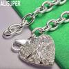 925 Sterling Silver Exquisite Art Love Side Chain Charming Bracelet Gift Jewelry