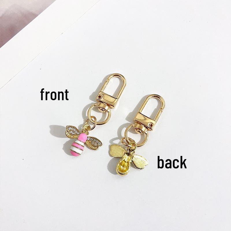 Exquisite Rhinestone Mini Bee Keychain - Women's Bag Charm