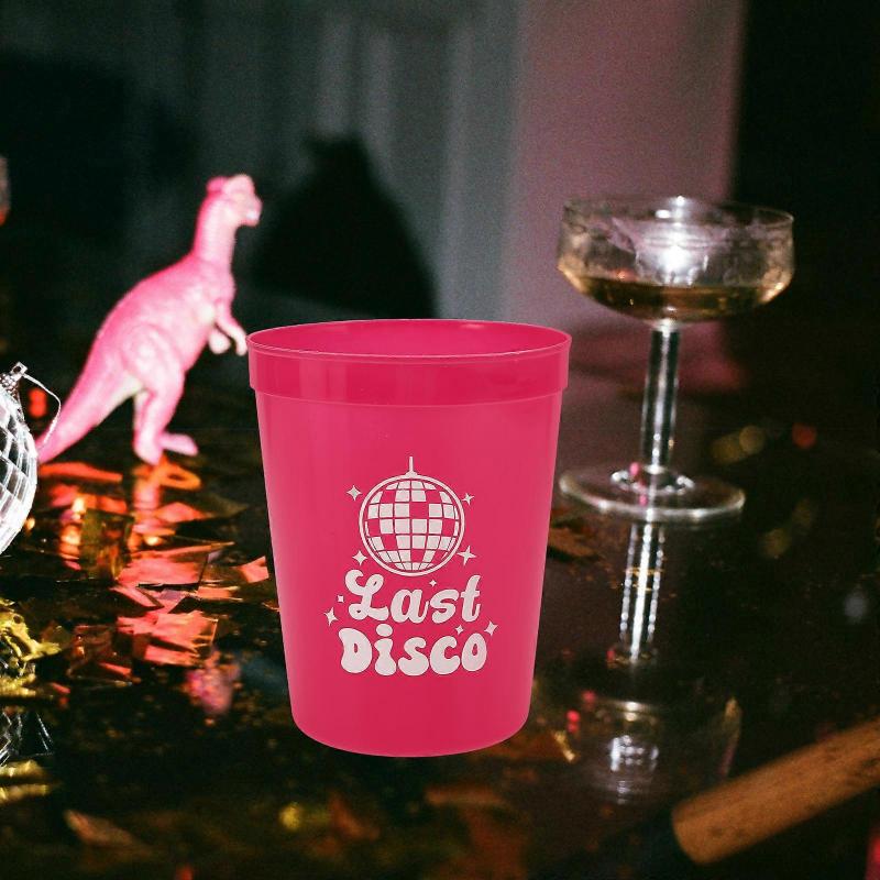 Disco Party Beverage Cups Plastic Cups for Storage Use 10Pcs