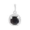 Silver Pendant with Sapphire 1.389ct, Cubic Zirconias (2205340)