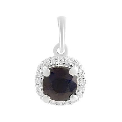 Pendentif en argent avec saphir 1.389ct, zircons cubiques (2205340)