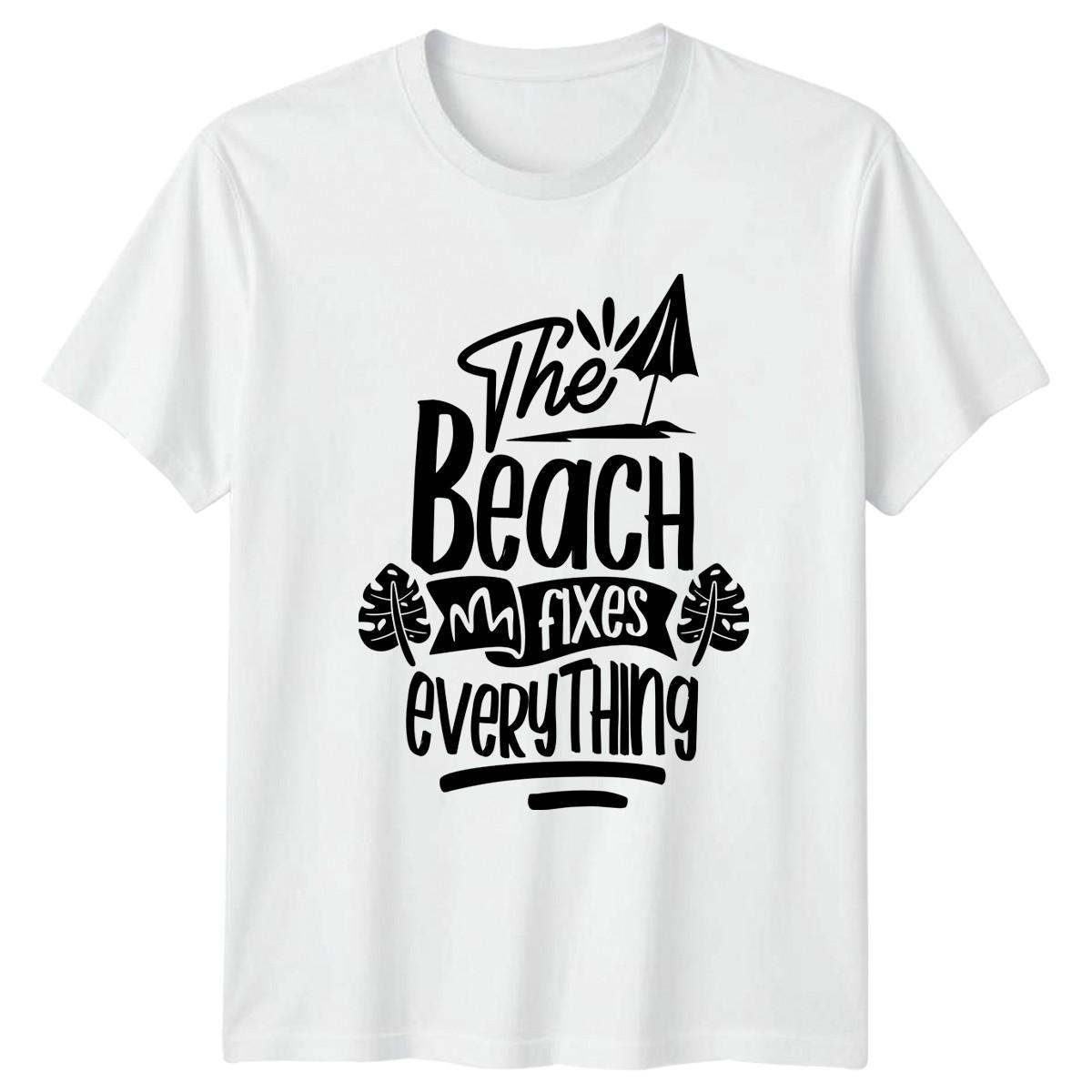 The Beach Fixes Everything T-Shirt Summer Holiday Gift For Him And Her XL