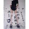 Dark Japanese Stockings Show Legs Long Black Sexy Letters Over The Knee Stockings Spring and Summer