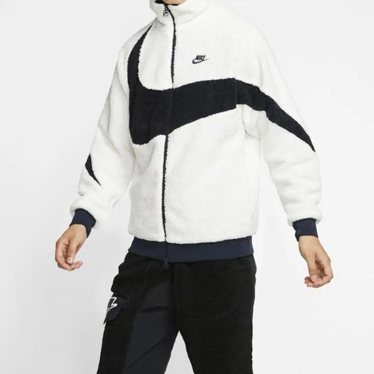 Nike Big Swoosh Reversible Boa Jacket Asia Sizing White Black (Unisex) Velvet Jackets BQ6546 114