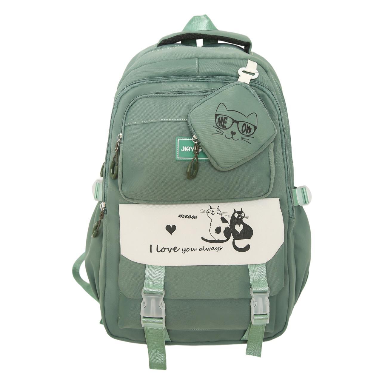 

Рюкзак для ученика средней школы большой вместимости зелёный