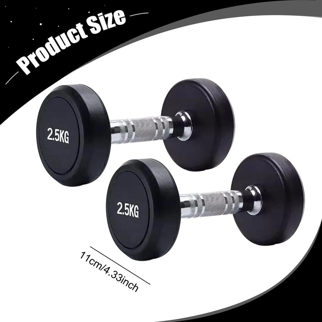 2 Pieces Round Dumbbell Exercise Fitness Women Hand Weights for Strength Training Stainless