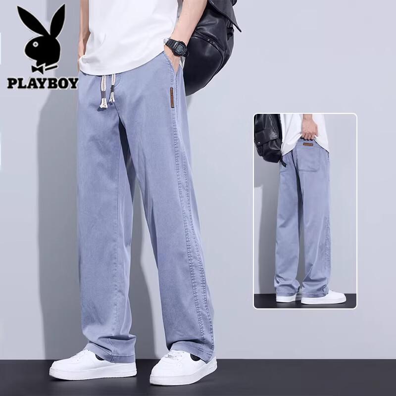 Playboy Men's Summer Tencel Loose Straight Jeans