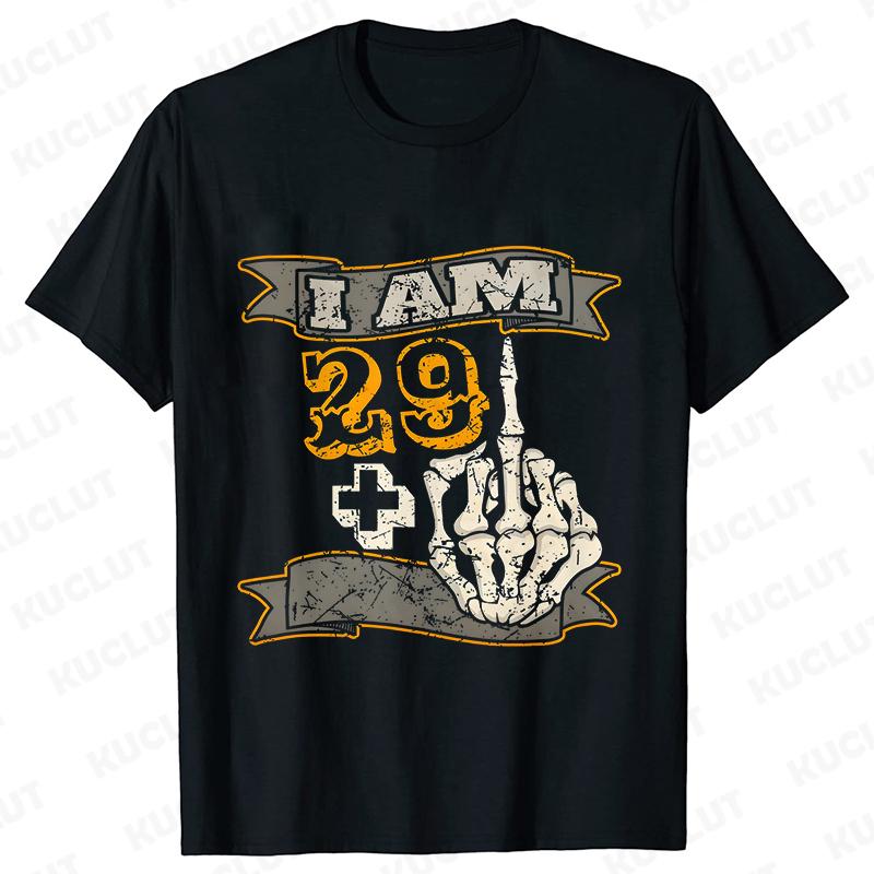 30 Ans 30th Years Birthday Top Women Funny I Am 29 Plus 1 Middle Finger T-shirts Female Funny Birthday Party Tee Ulzzang Clothes