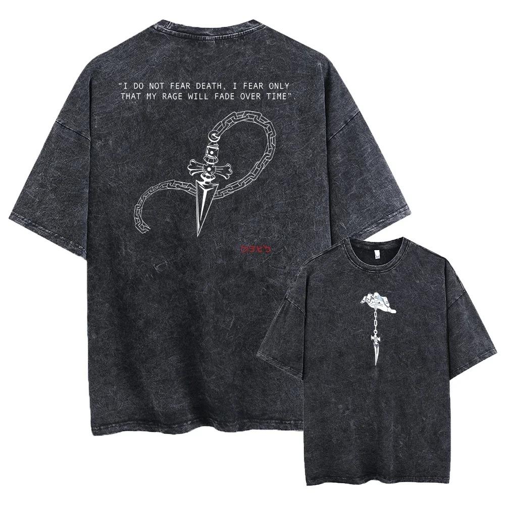 

Anime Hunter X Hunter Washed New Arrival Mens Clothes Tee Shirt Homme Graphic T-Shirts Men Tshirt for Men Ropa Hombre XXXL чорний