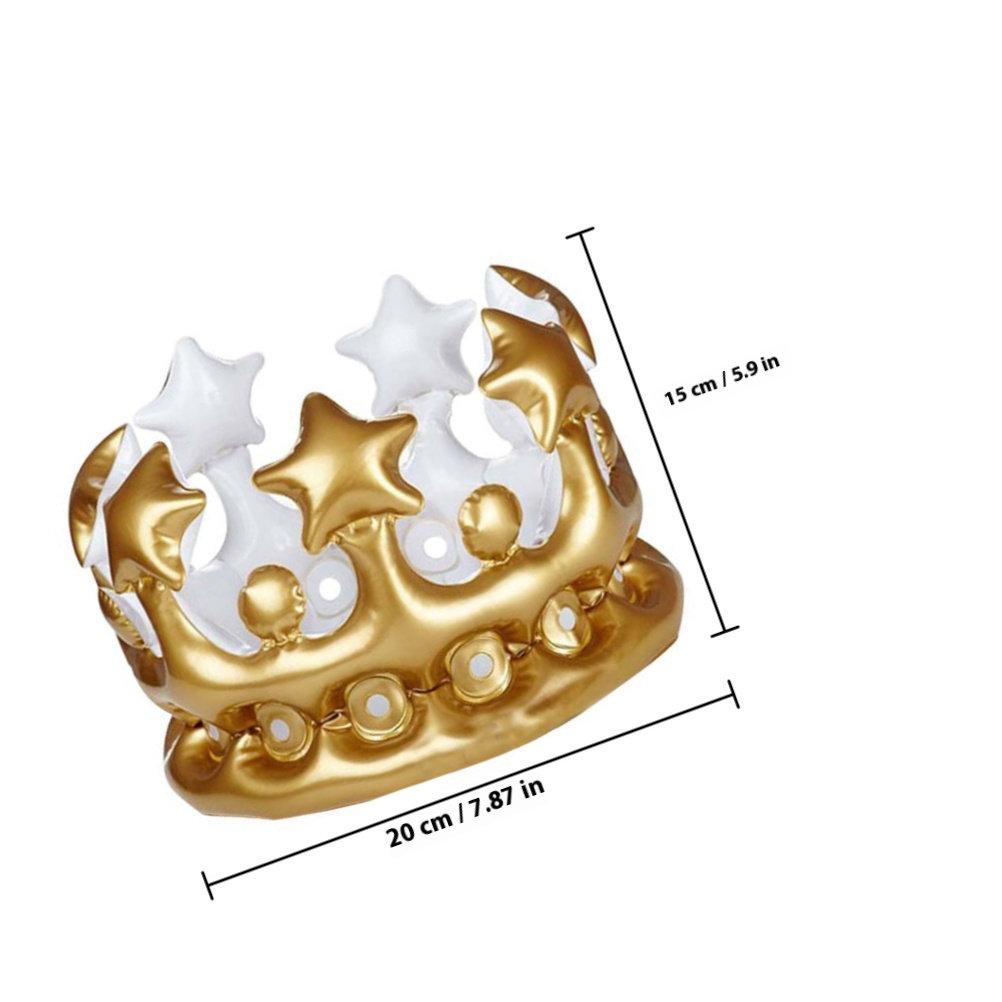 6Pcs Inflatable Crown Birthday Party Crown Photo Prop Cosplay Fancy Dress Accessory Festival Decorative Hat Multipurpose