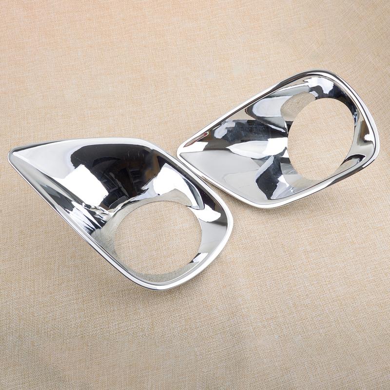 Front Bumper Fog Light Cover Lamp Trim Frame Bezel Fit for Toyota RAV4 2013-2015 Mirror Chrome