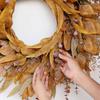 HalloweenAutumn Flower Wreaths, Pumpkin And Berry Door Hangings, HarvestFestival Rattan Rings
