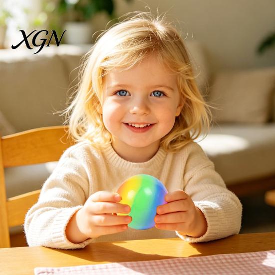 Slow Rebound Stress Ball Rainbow Squeeze Toy Rising Relief Colorful Flour Home Office Desk Decompression Tool