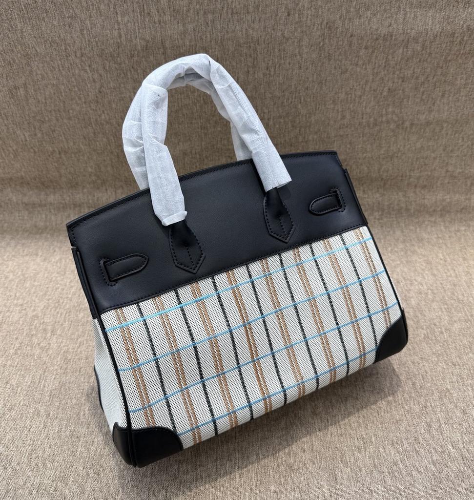 2026 Neue Leder Damen Tasche Canvas Stickerei Kontrastfarbe, Vielseitige Premium Spleißung Umhängetasche