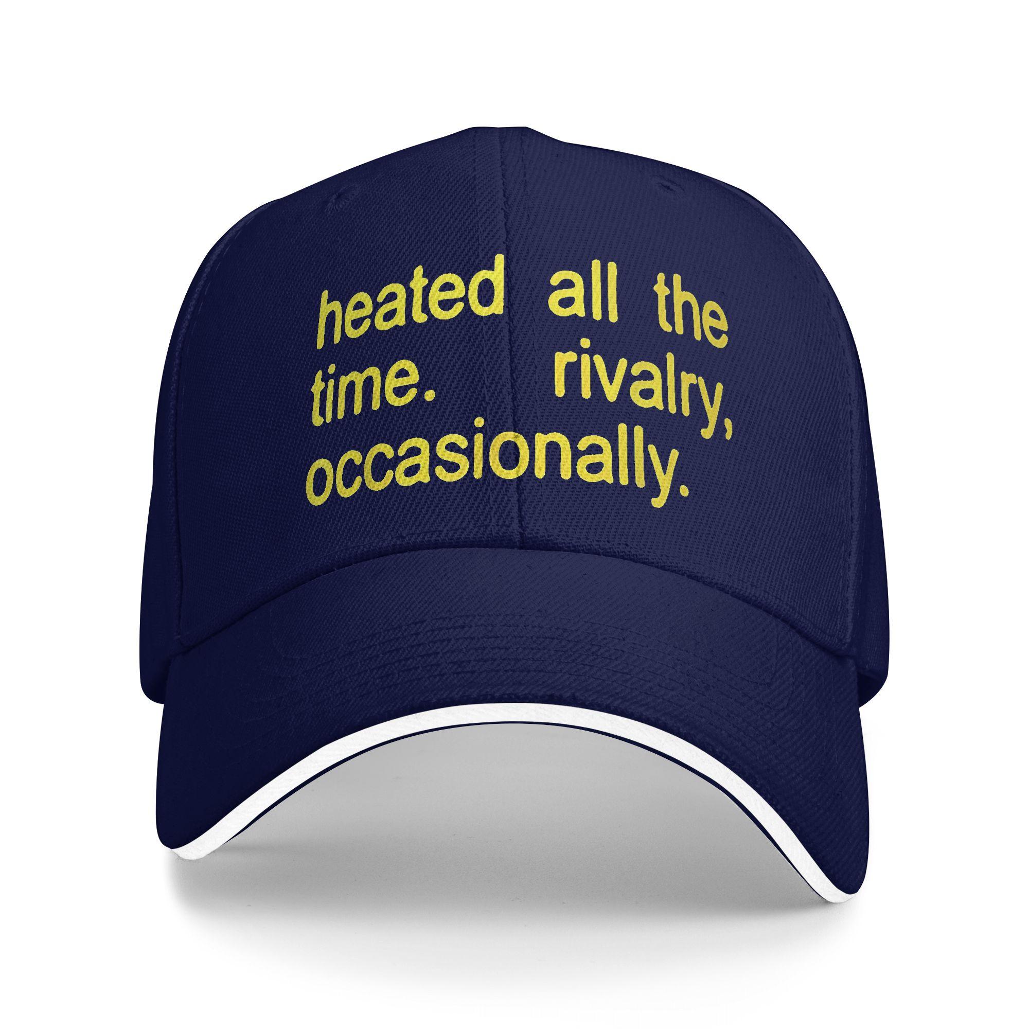 

Heated All The time Rivalry Occasionally Text Sun Baseball Cap Summer Unisex Men Print Hip Hop Hats Kpop Rock Snapback Cap One Size темно-синього кольору