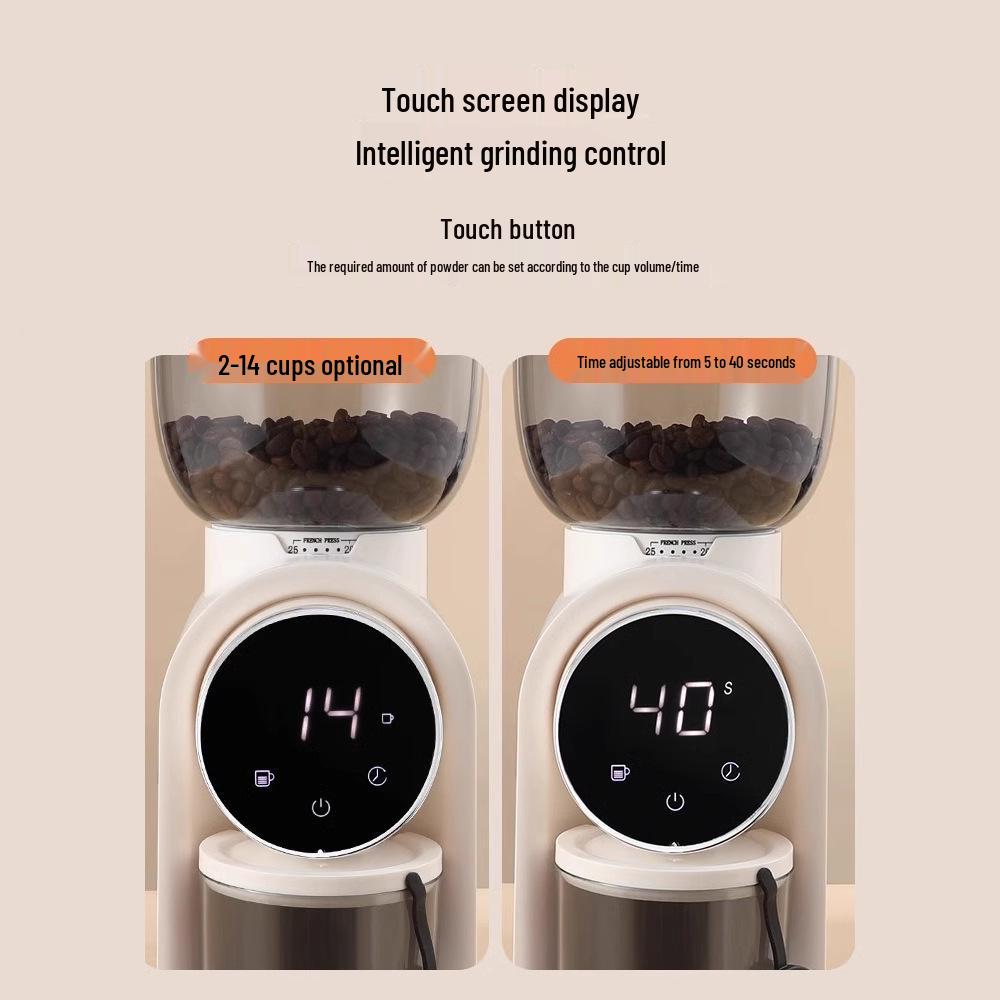 Adjustable Scale Electric Coffee Grinder with Steel Core for Italian Style and Hand Drip Brewing