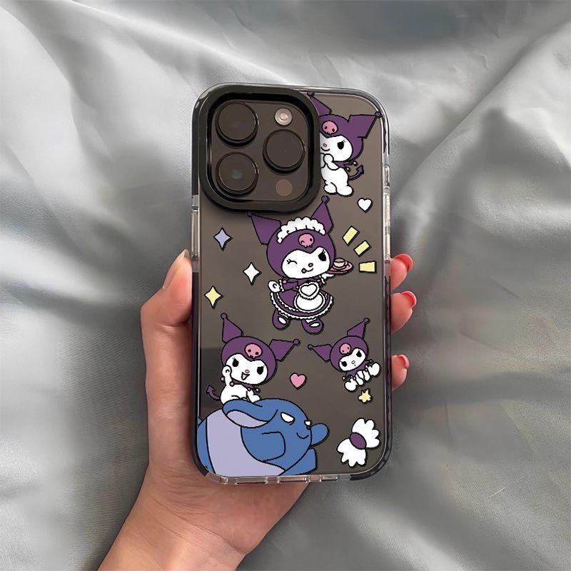 Cartoon girl Kulomi iPhone13/14/15promax Apple 12 mobile phone case 11 two-color transparent black edge
