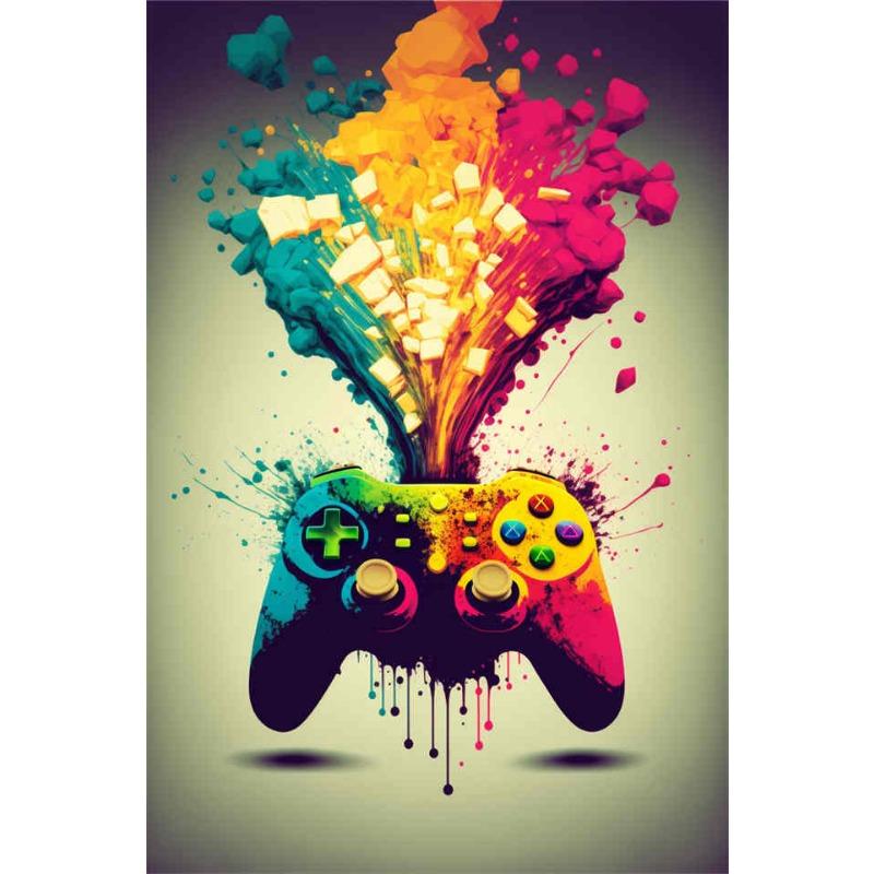 Colorful Game Controller Wall Art Poster Prints Nordic Aesthetic Picture Canvas Painting Gaming Boy Room Home Decoration