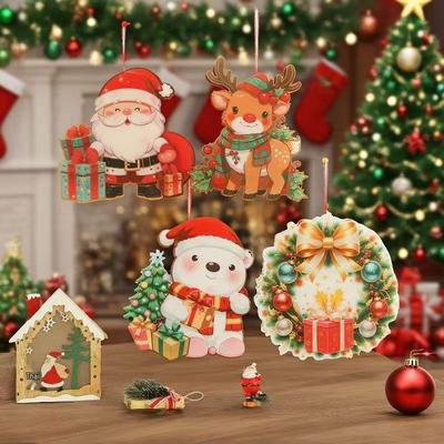 Neue leuchtende Weihnachtsdekorationen: Weihnachtsmann, Rentier & Eisbär Lichter zum Aufhängen an der Tür & zur Szenendekoration