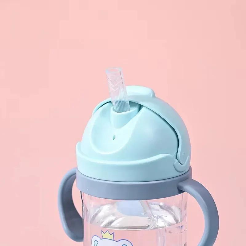 350Ml Baby Bottles Drinking Cup Feeding Bottle With Straw Gravity Ball Wide-Caliber Kids Drinking Milk Water Dual-Use Bottle