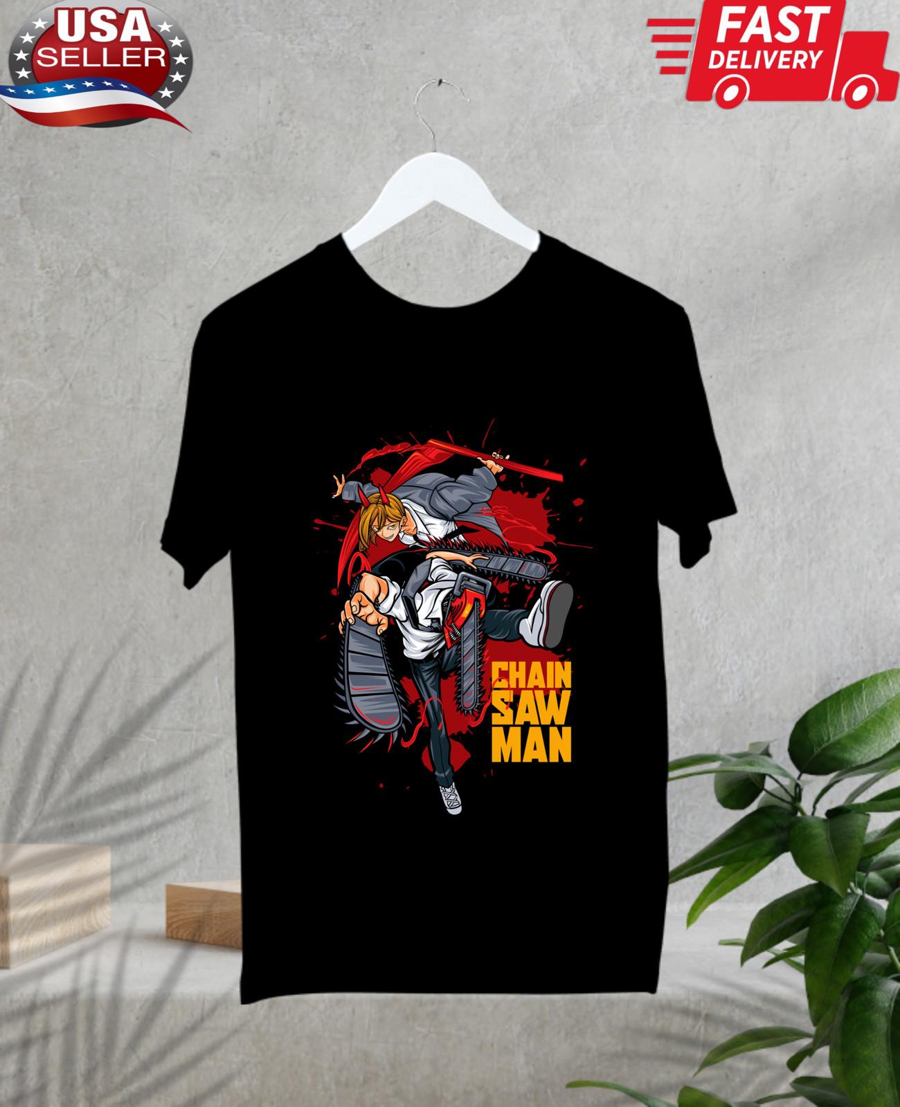 chainsaw man T Shirt Mens Womens Tees Top,anime gift T Shirt Mens Womens Tees Top,chainsaw man anime, anime art,anime fans S