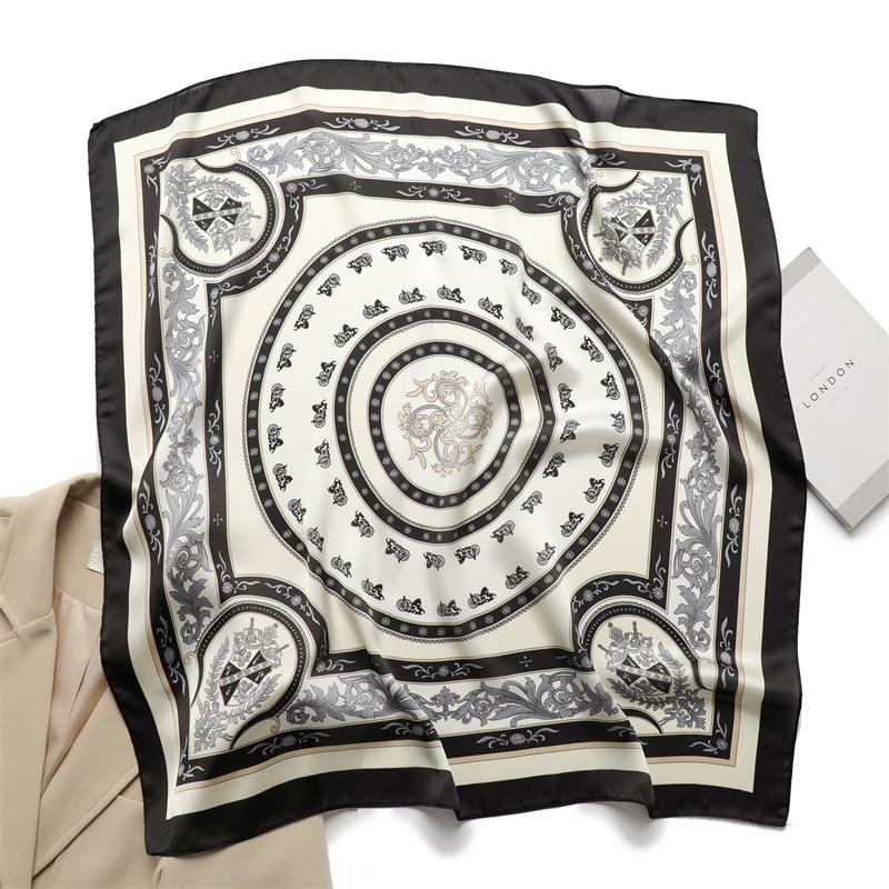 British style silk scarf light luxury scarf carriage fashion shawl small square scarf sunscreen headscarf women's live broadcast hot sale