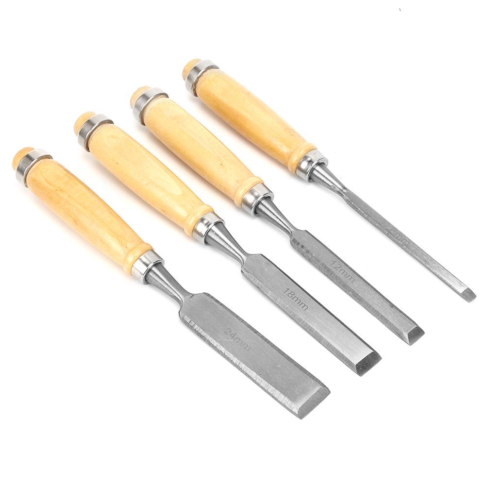 

4 шт., деревообрабатывающий нож для резьбы, долото, набор инструментов для гравировки с деревянной ручкой