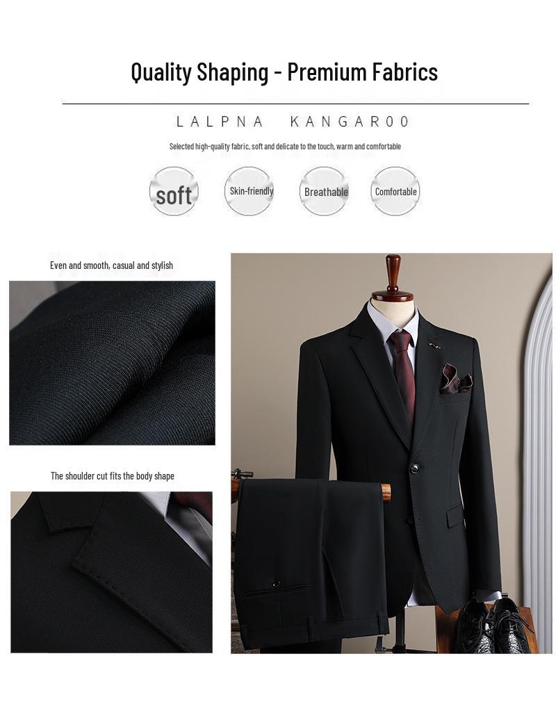 Men's Slim Fit British-Style Formal Suit - Korean Trendy Business Attire