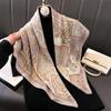 New Fashion Square Silk Scarf Women Luxury Satin Print Hijab Scarves Pareo Bandana Female Shawl Wrap Headband Foulard 90cm
