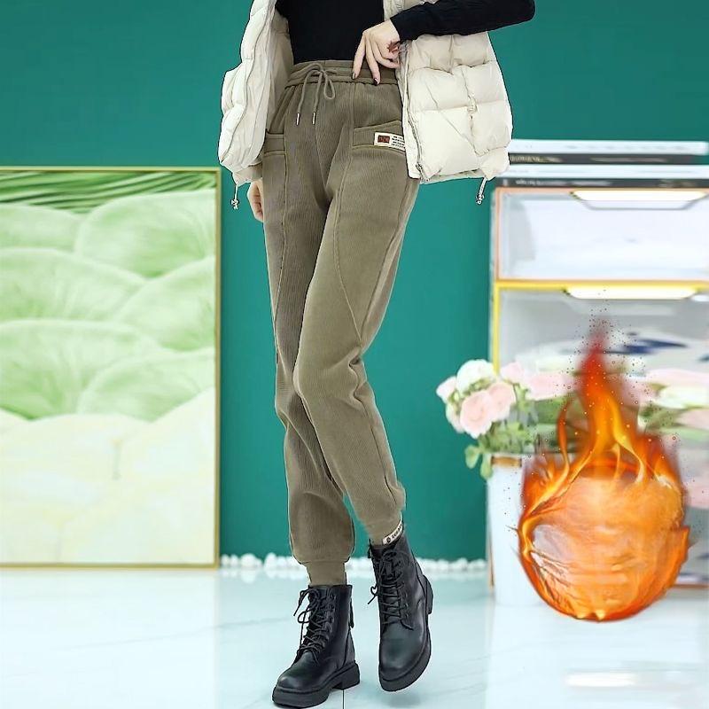 Fleece and Thickened Sweatpants for Women To Look Slimmer In Autumn and Winter, High-waisted Casual Pants, Loose Harem Pants