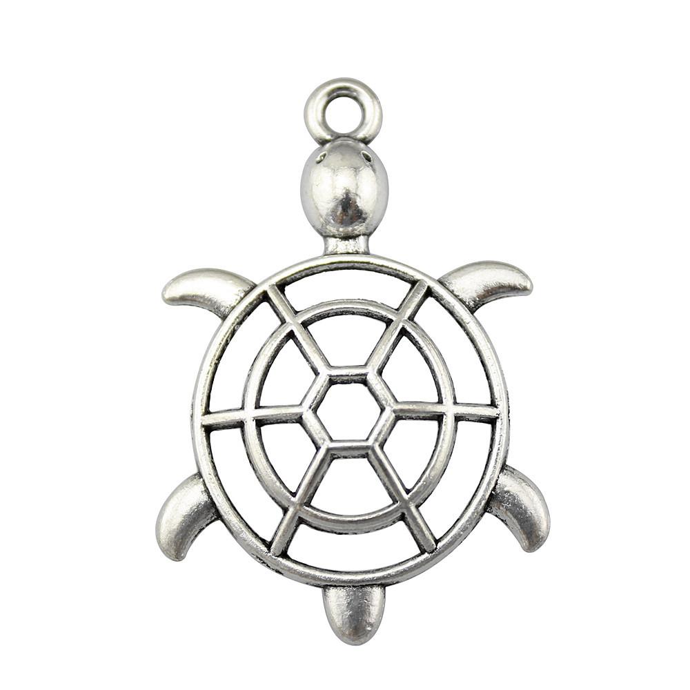 Turtle Charms Antique Bronze Silver Pendants For Animal Themed Jewelry Making