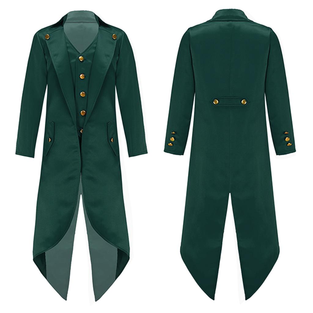 Costume Steampunk médiéval pour enfants garçons et filles, manteau d'Halloween, veste victorienne, faux manteau deux pièces