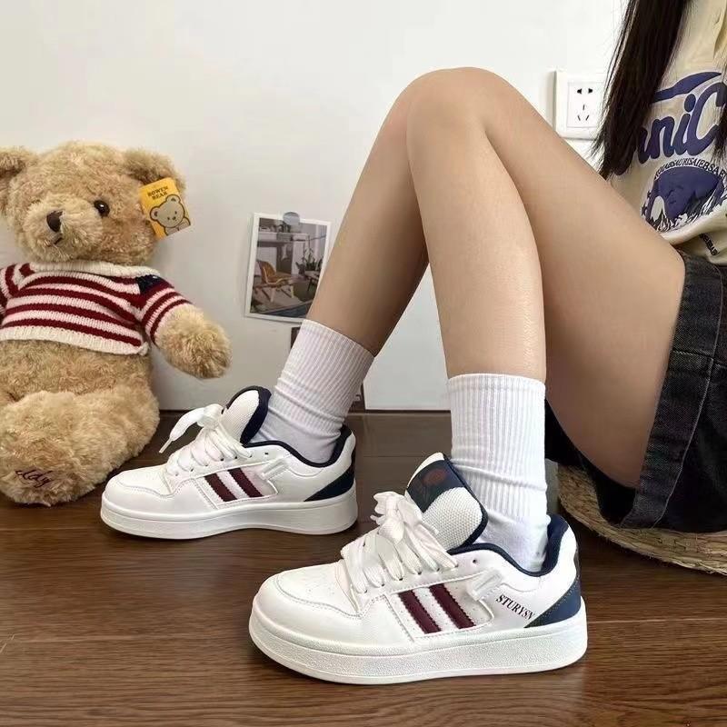 Shoes Versatile Ins Sports Shoes Women's 2025 Autumn New Flat-bottomed Lightweight White Shoes Casual Board Shoes