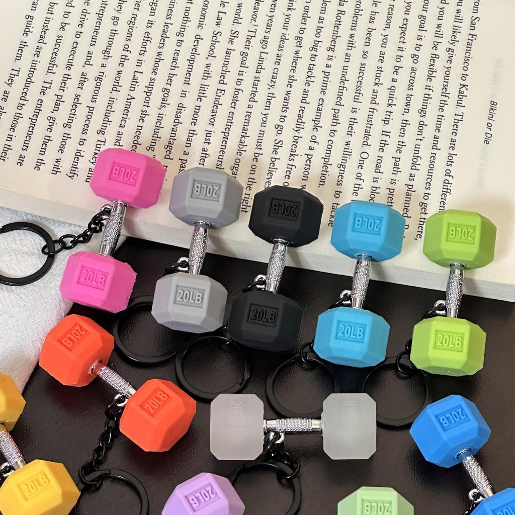 Cross-Border Sports Keychain: Creative Metal Dumbbell Pendant
