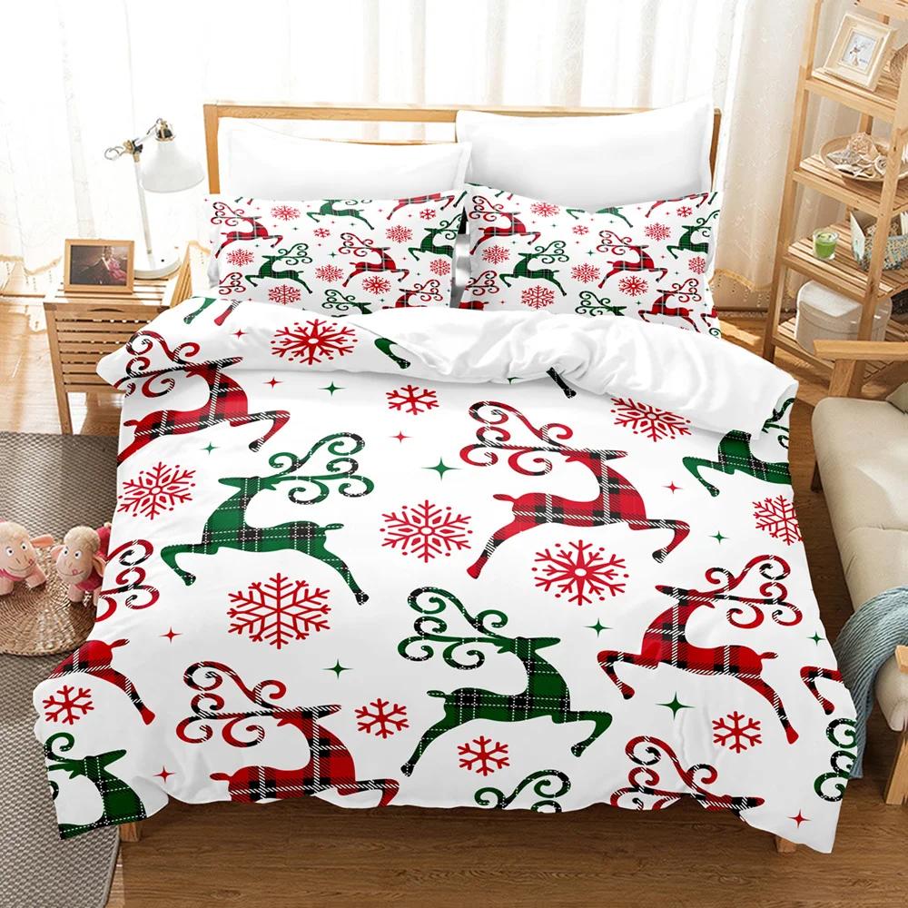 3-Piece Christmas Snowflake Pattern Duvet Cover Set - Soft, Breathable Winter Theme - Perfect for Bedroom and Guest Room Decor