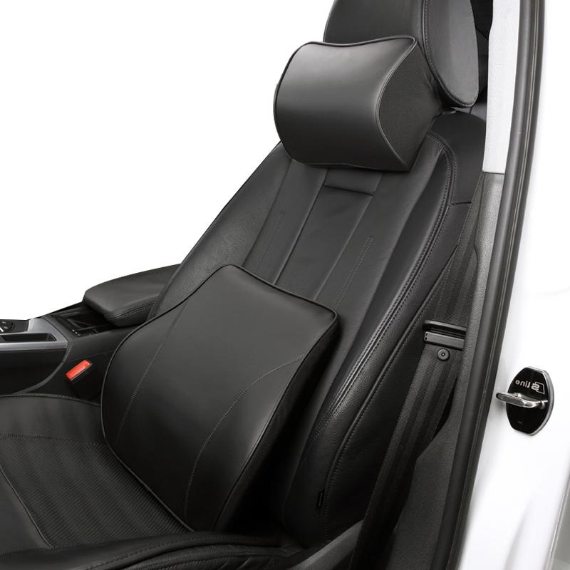 NAPPA Leather Car Neck Pillow Auto Rear Seat Back Headrest Lumbar Supports Travel Cushion For Porsche Boxster Cayenne Panamera