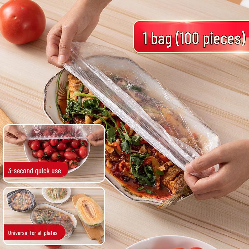 Multipurpose Disposable PE Cling Film Bowl Covers - Anti-Odor & Dustproof