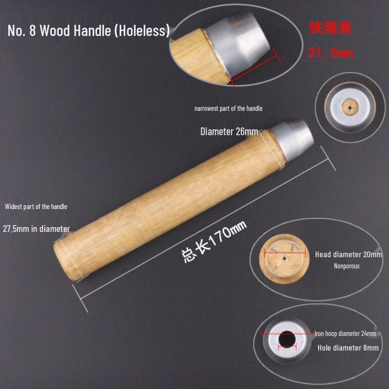 Two-Color Wood and Plastic File Handle with Flat and Round Hole Grip