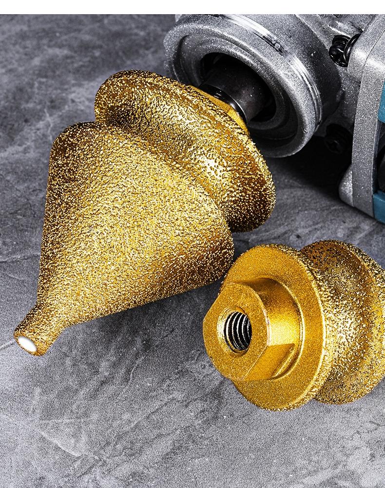 Hartlöten Kantenbeschnitt 4 in 1 Diamant-Anfasfräser Winkelschleifer Keramikfliese Marmor Lochbohren Diamant-Anfasmaschine