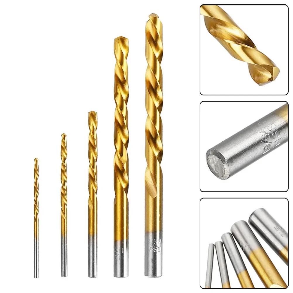 5Pcs Twist Drill Bit Left Hand Drill Straight Shank HSS 3.2-8.7mm Electrical Drill Power Tool Woodworking Carpentry Accessories
