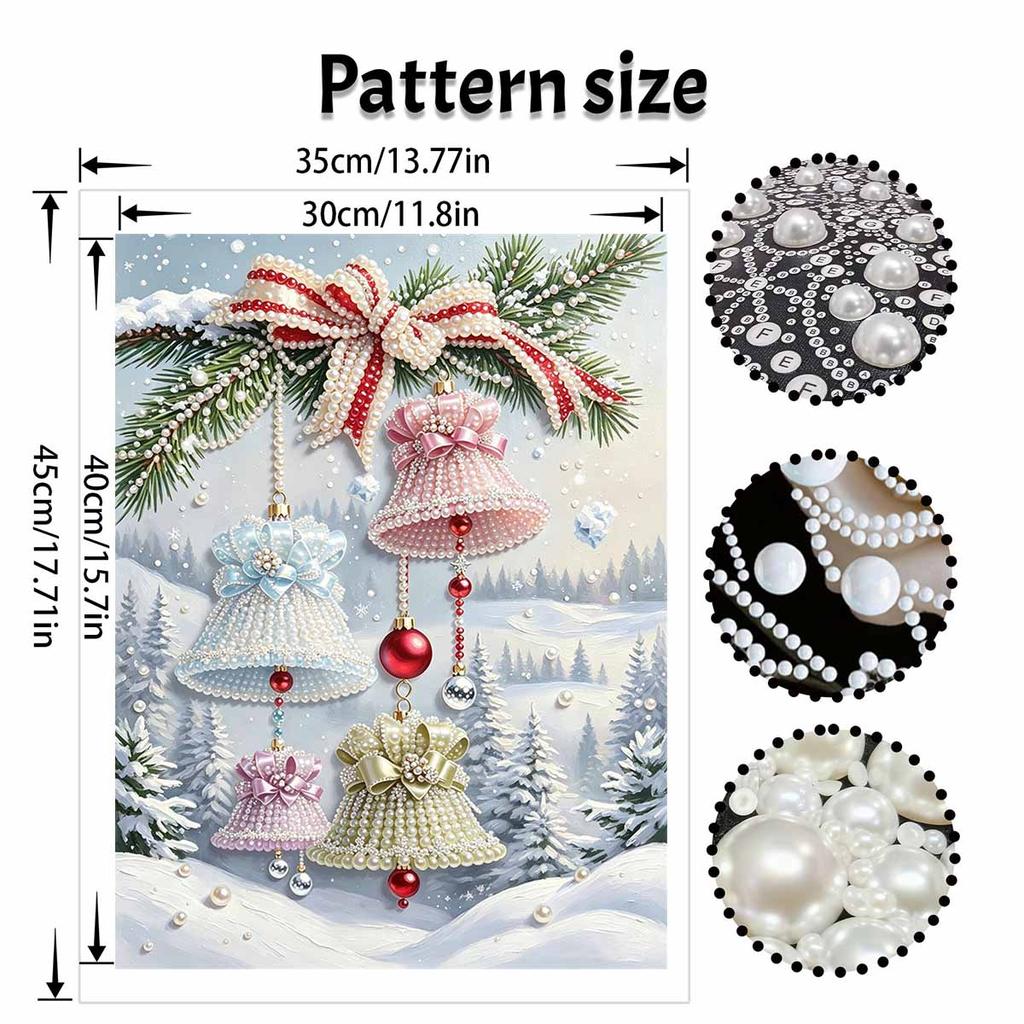 Christmas Pearl Painting Kit Handmade DIY Holiday Bell Bow Home Decoration Painting