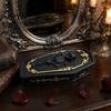 Halloween Atmosphere Prop Gothic Skull Casket Jewelry Box Resin Spooky Storage Figurine for Holder Rings Dark Tabletop Organizer Unique Gift