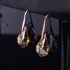 Mode Roségold Farbe Wassertropfen Zirkon Ohrringe Für Frauen Mädchen Neu Vintage Persönlichkeit Lange Hängeohrringe Schmuck