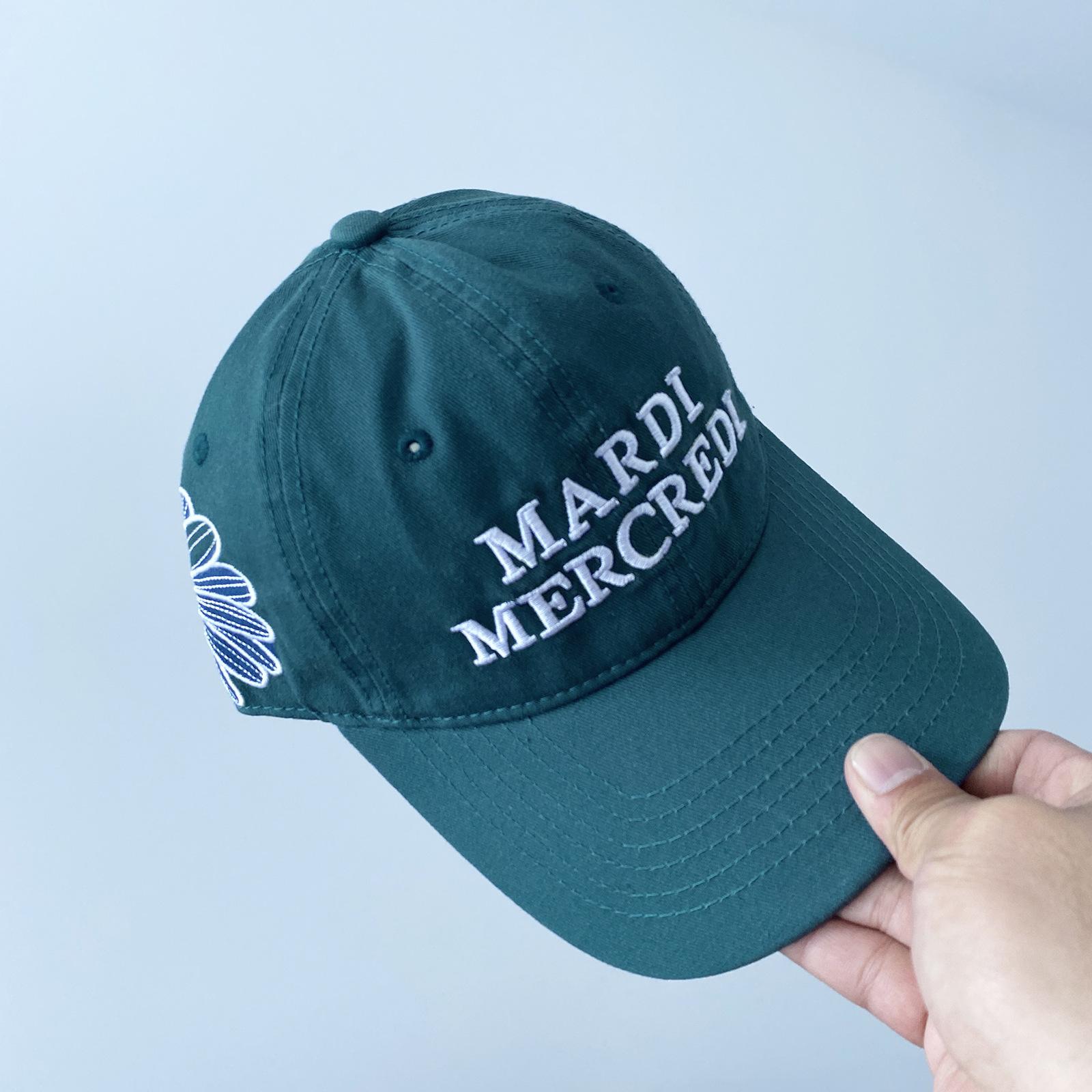 

Spring and Summer New Letter Flower Embroidered Baseball Cap Casual Pure Cotton Breathable Baseball Cap Men M（56-58cm）