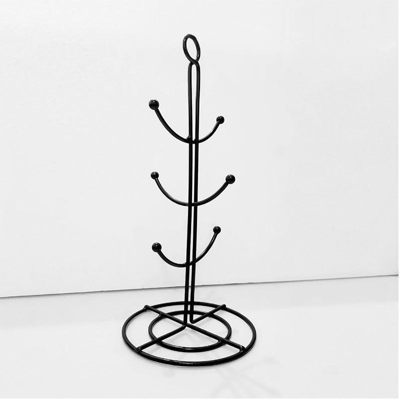 Nordic Style Iron Cup Rack With Drip Tray For Kitchen Storage And Organization