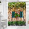VIKAMA European-Style Garden Landscape Shower Curtain Waterproof Bathroom Partition Curtain for Wet/Dry Separation Home Decor