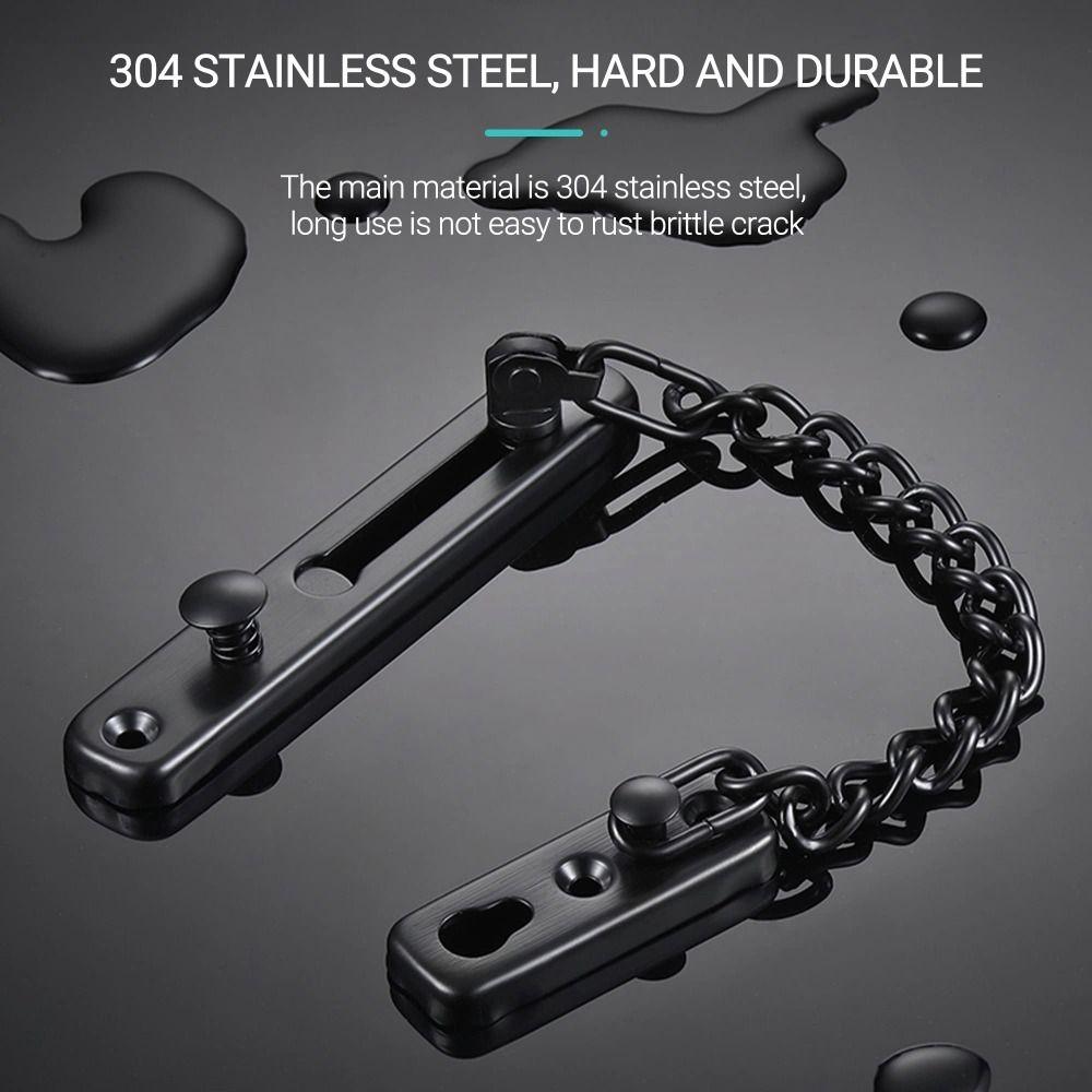 Bold Chain Door Chain Lock No-drill Guard Against Theft Security Chain Guard Stainless Steel Secure Anti Theft Press Lock Office