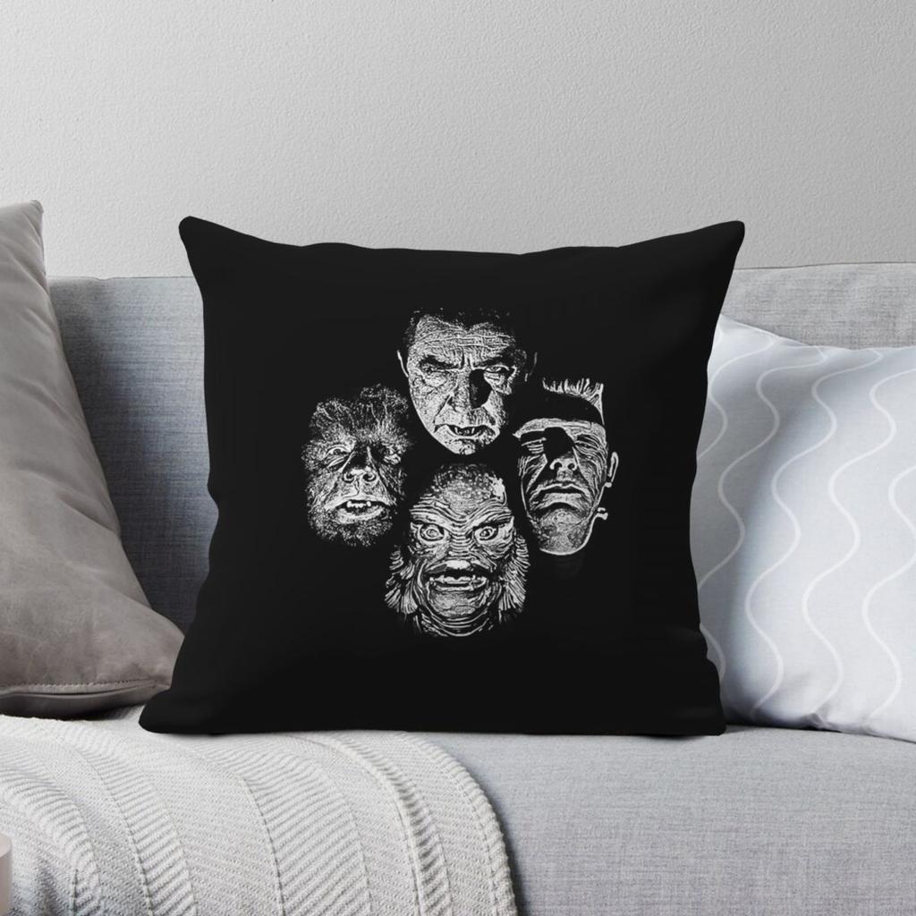 Dracula Wolfman Frankenstein Creature Square Pillowcase Polyester Linen Velvet Pattern Zip Decor Bed Cushion Cover