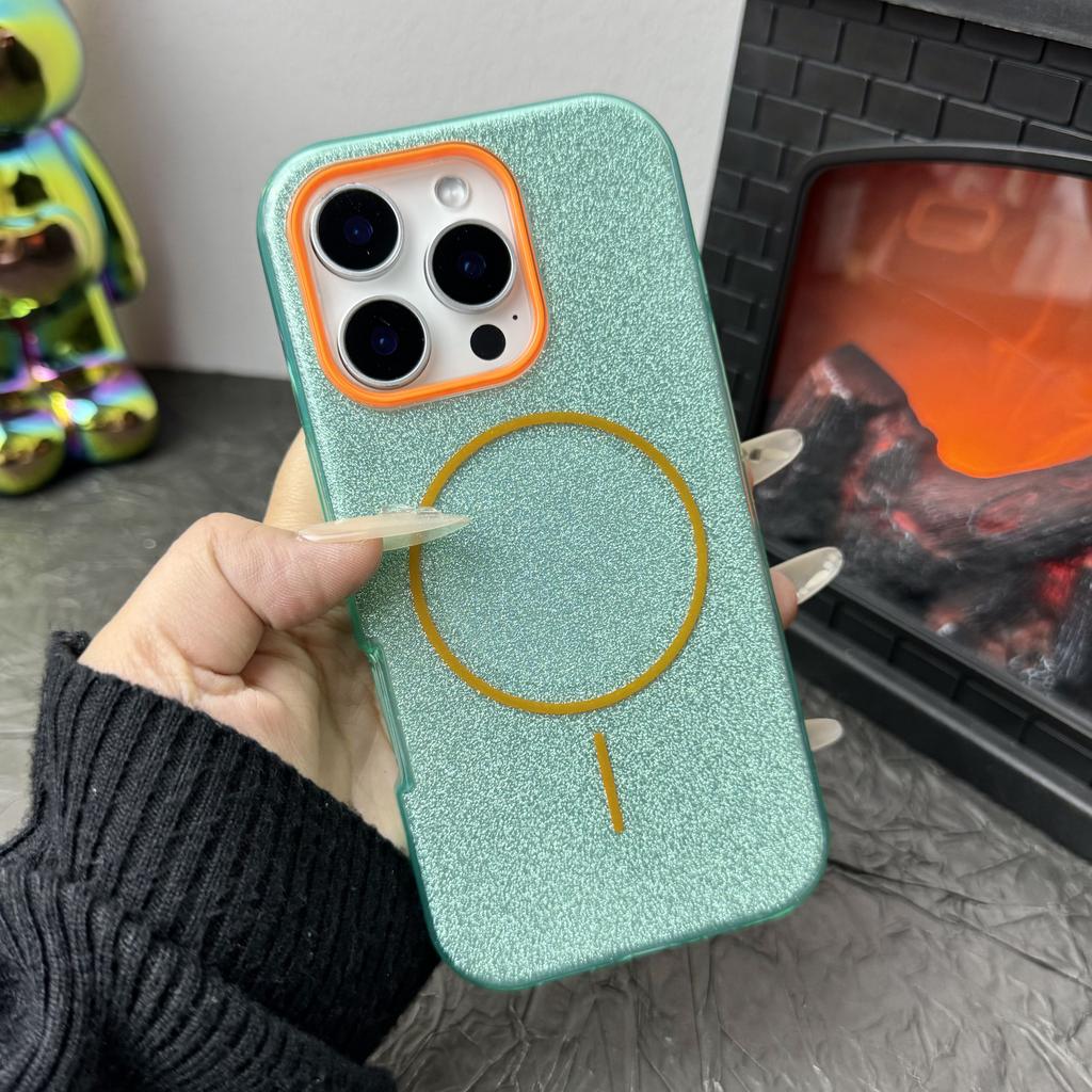 3IN1 Glitter Claer Phone Case For iPhone 17 Pro Max Air 15 14 Plus 11 12 13 16 Pro For Magsafe Wireless Charging Protector Cover